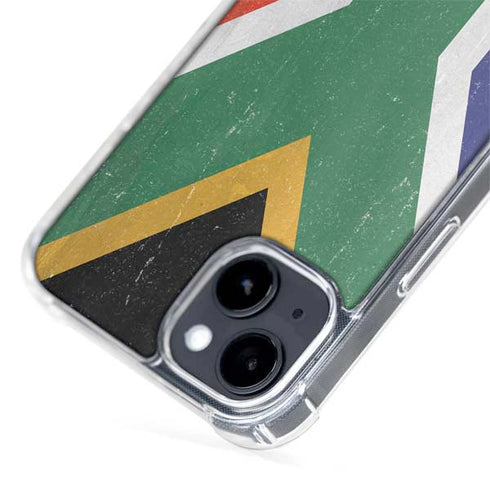 South Africa Flag Distressed iPhone 14 Plus MagSafe Case